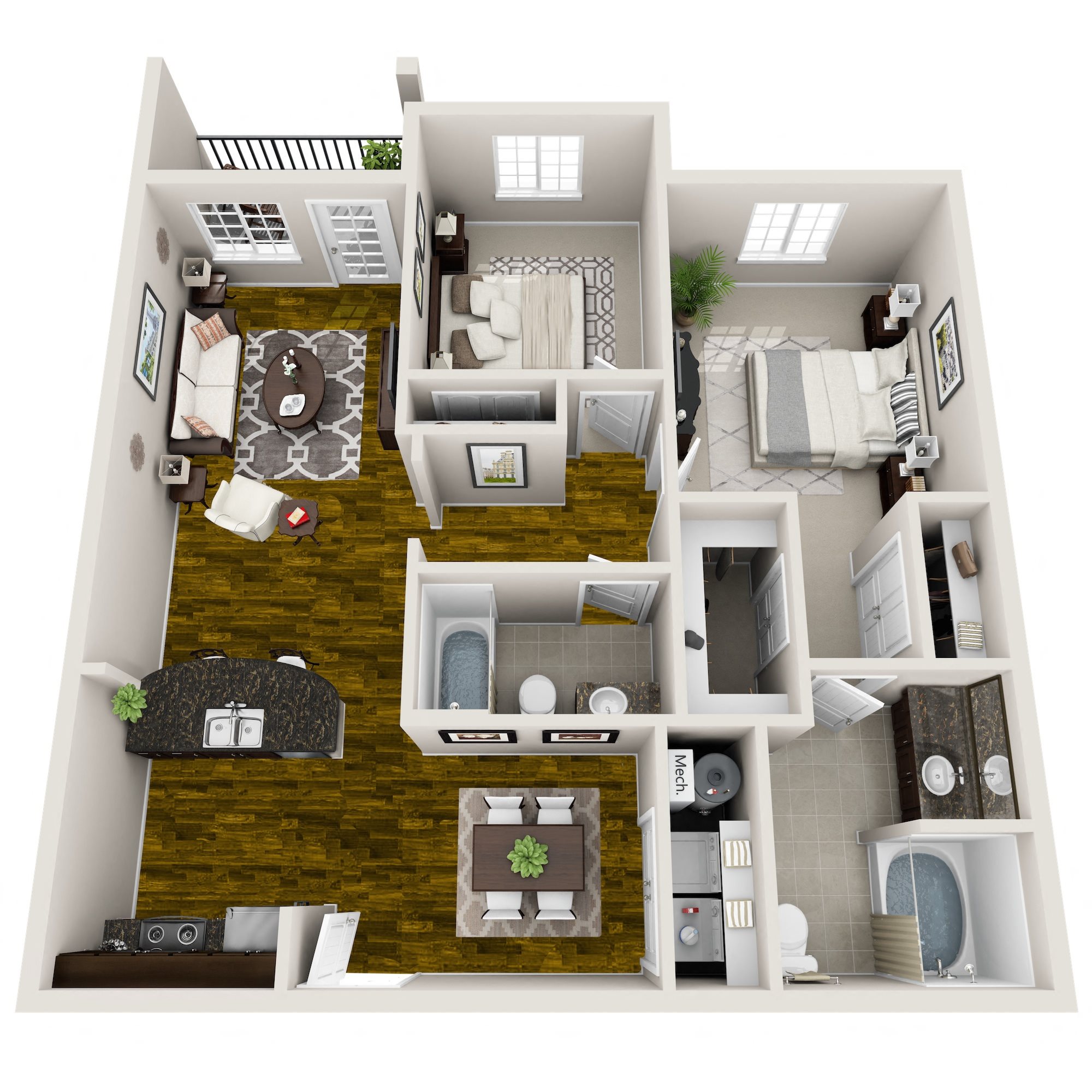 2 Bed / 2 Bath Floor Plan 2 Bed / 2 Bath Floor Plan